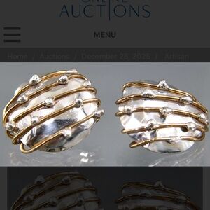 Gold and Silver Artisan Earrings